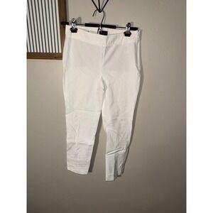 Talbots Chatham Ankle Pant White Side Zip Petite 2P Stretch Trousers